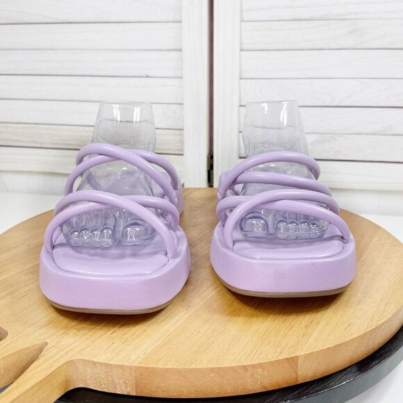 Torrid Strappy Platform Slide Sandals Lavender Purple 8 WW Faux Leather - Picture 3 of 9